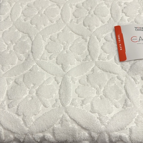 4pc CARO HOME 100% Cotton Kaleidoscope Print Bath Towel Set - Perugia White - Picture 8 of 9